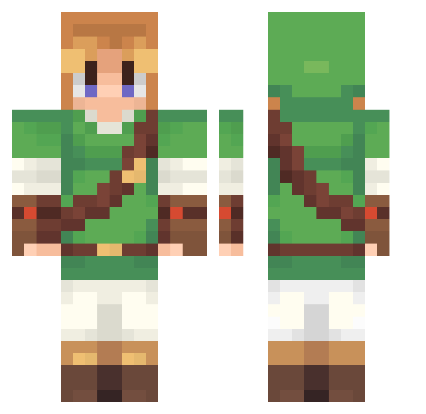 Velarivia Minecraft skin, front and back view