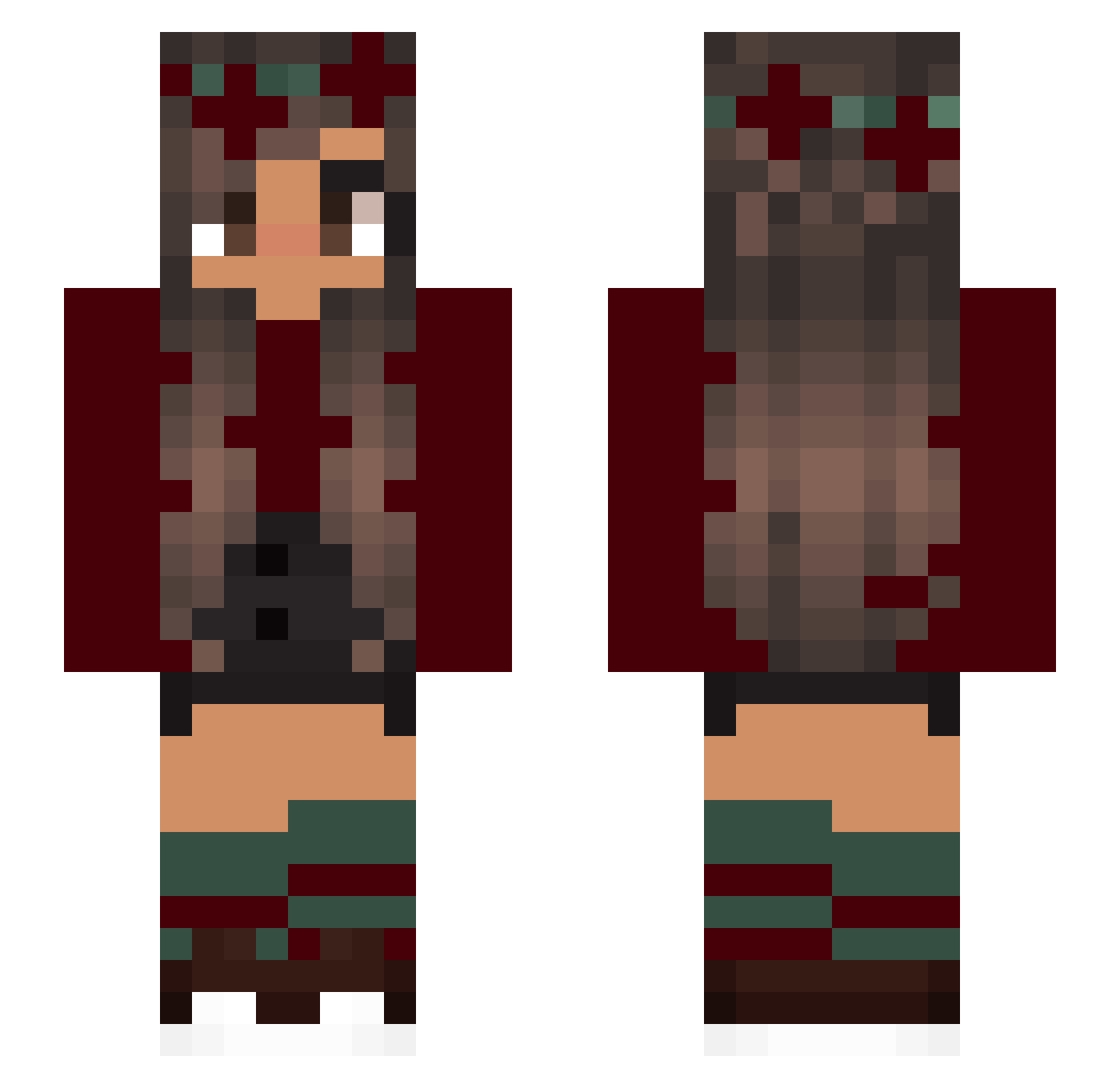 TatiGhost Minecraft skin, front and back view