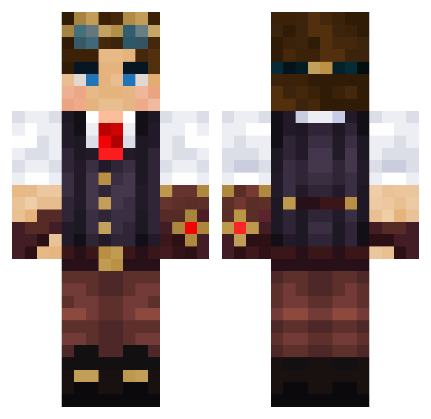 Thimbleful Minecraft skin, front and back view