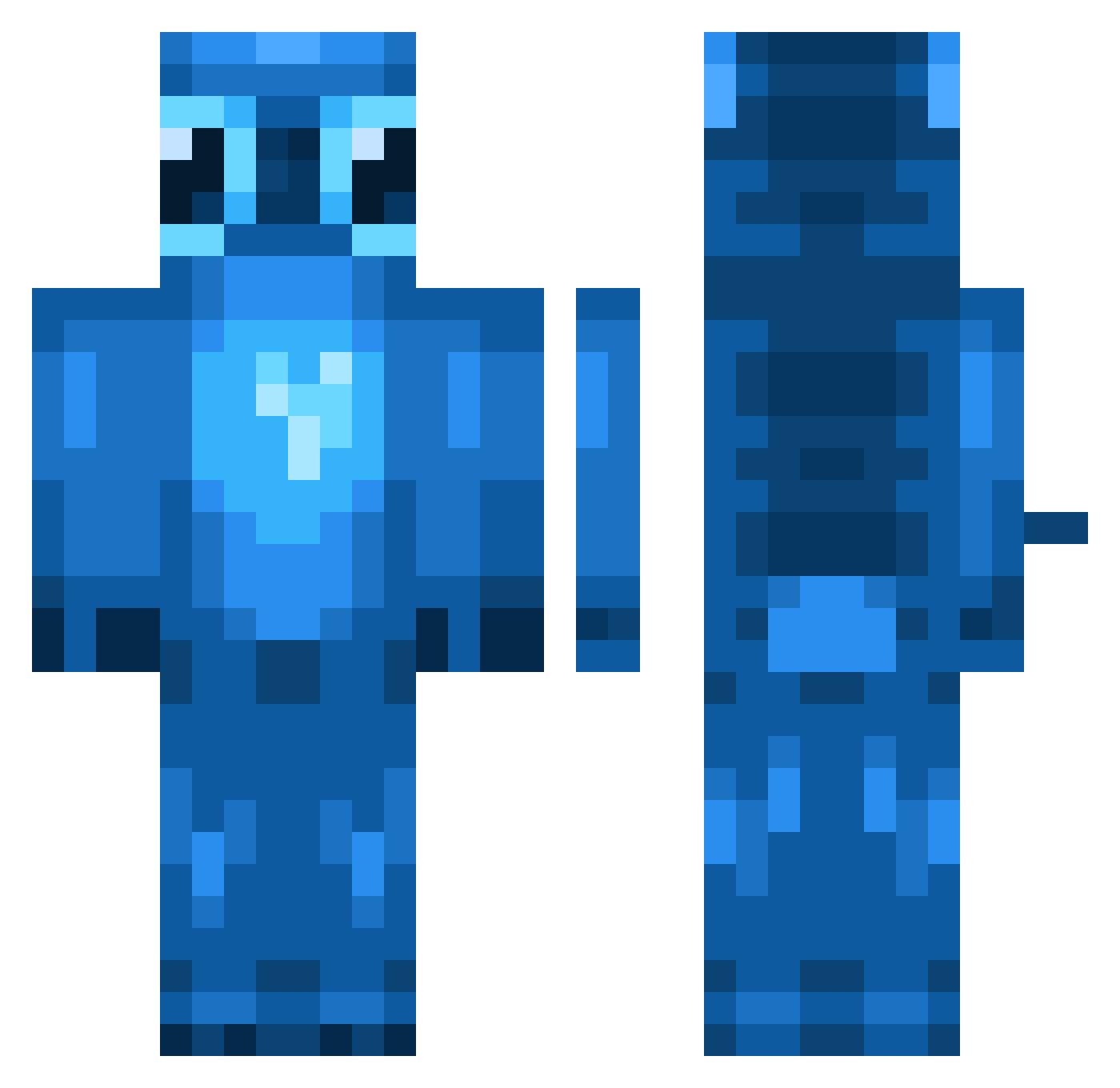 Vskyress Minecraft skin, front and back view