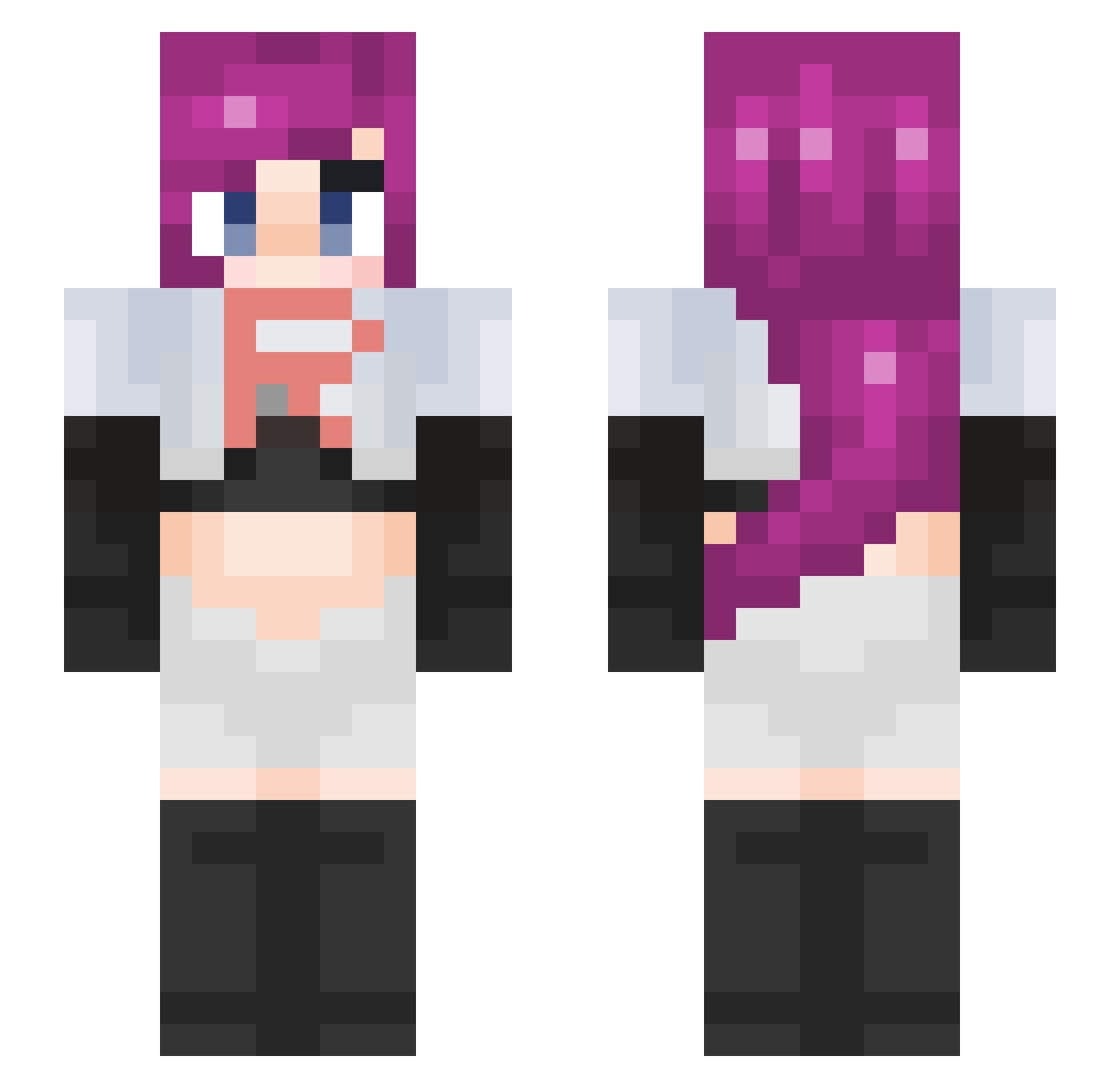Stormmatrix23 Minecraft skin, front and back view
