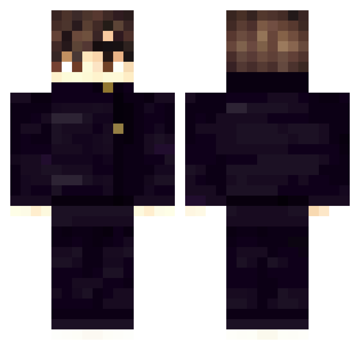 UnknownGamer076 Minecraft skin, front and back view