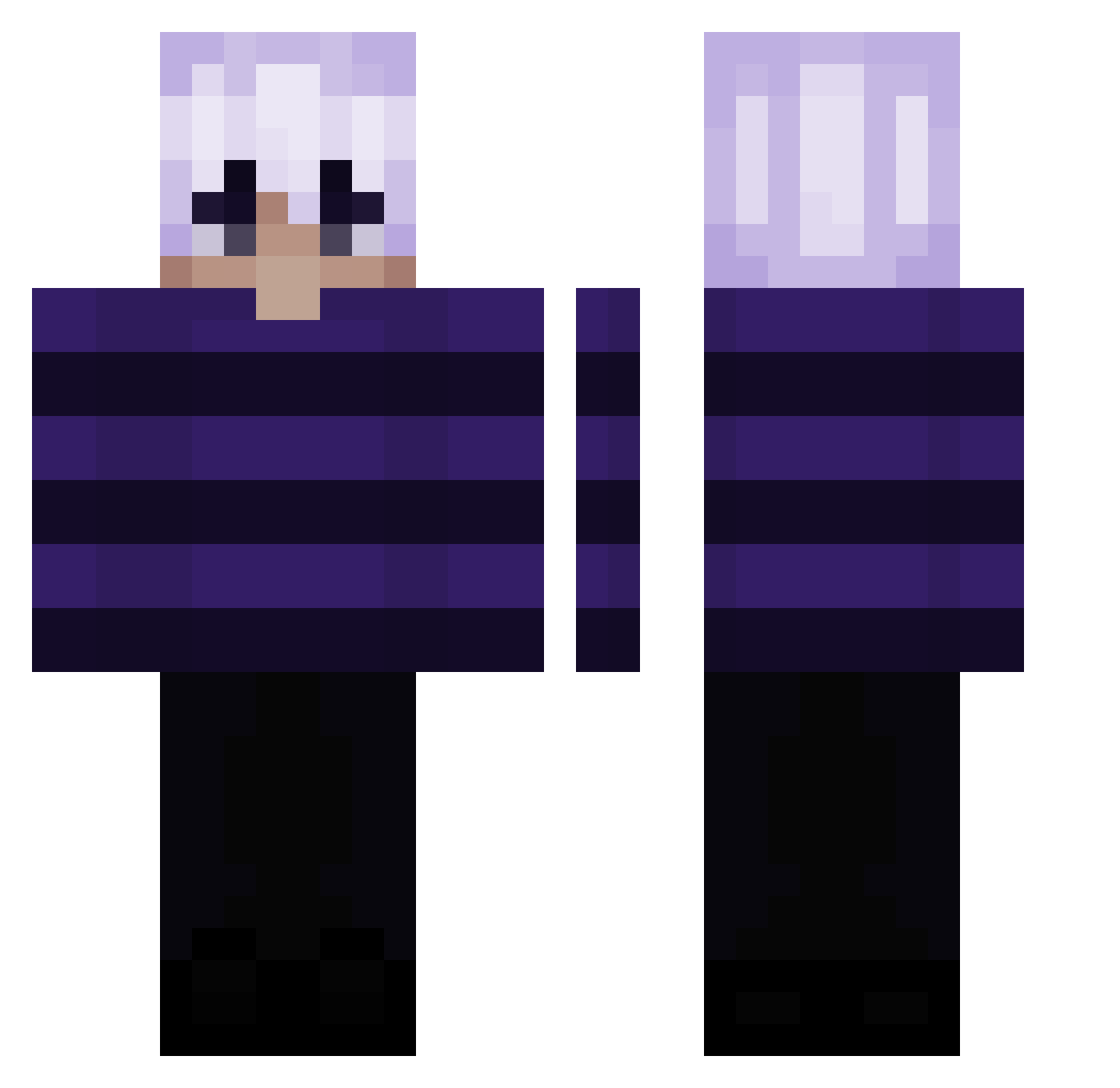 Yoplayyyy Minecraft skin, front and back view