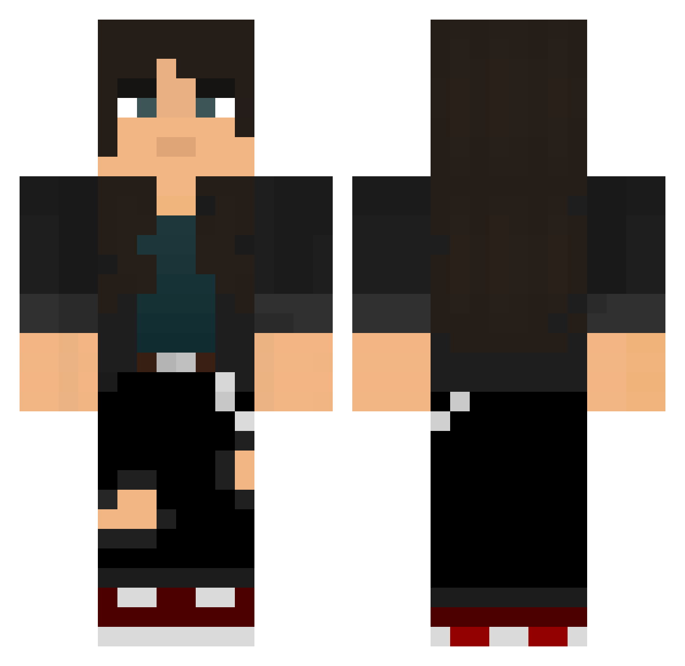 xoLethalxo Minecraft skin, front and back view