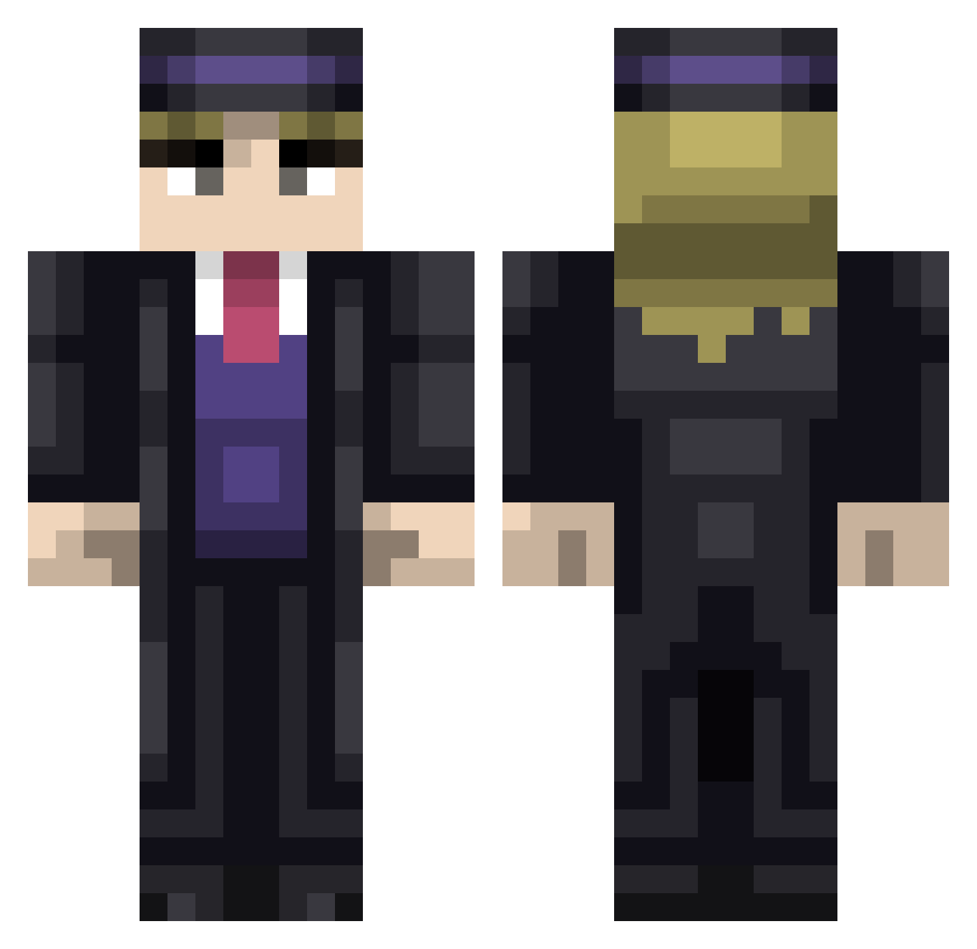 Makakahah Minecraft skin, front and back view