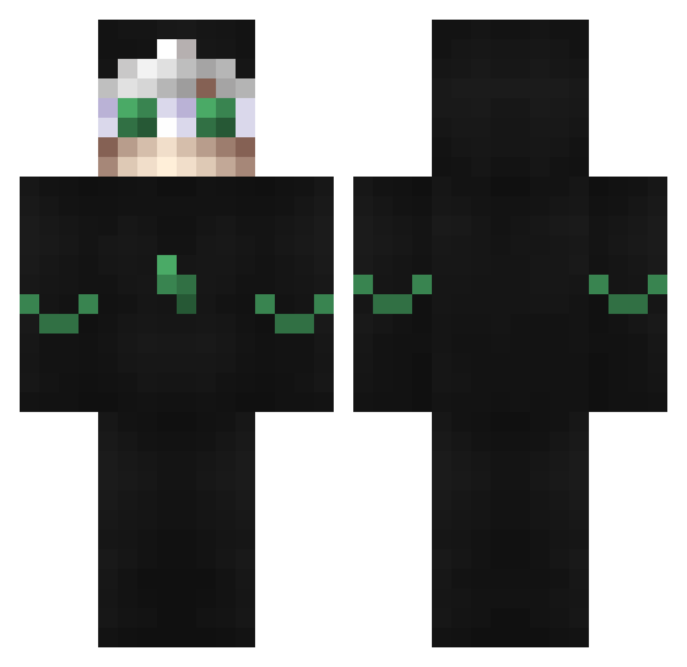 Scatterer Minecraft skin, front and back view