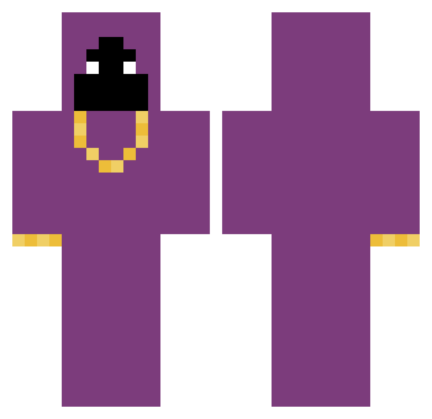 Uddsy Minecraft skin, front and back view