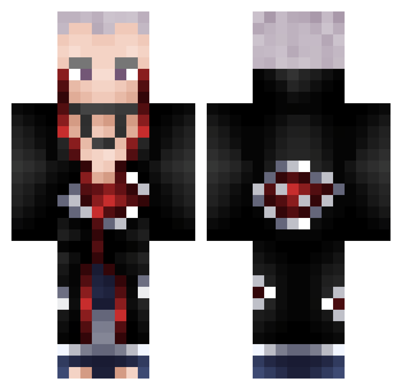 xX_BlackFire_Xx Minecraft skin, front and back view
