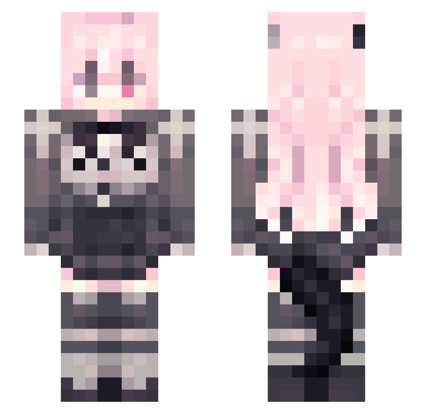 Parkjinbo Minecraft skin, front and back view