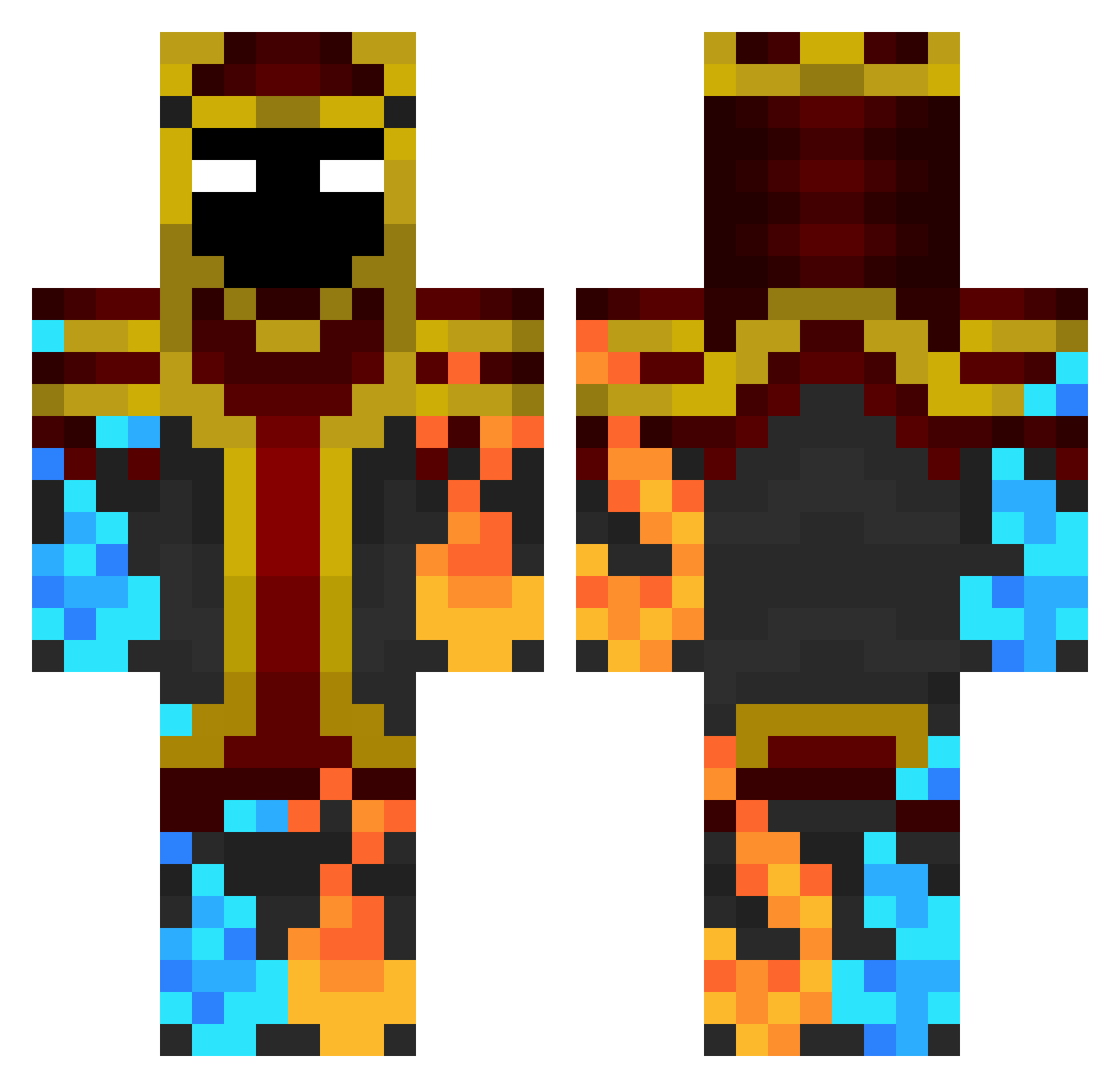 realGT Minecraft skin, front and back view
