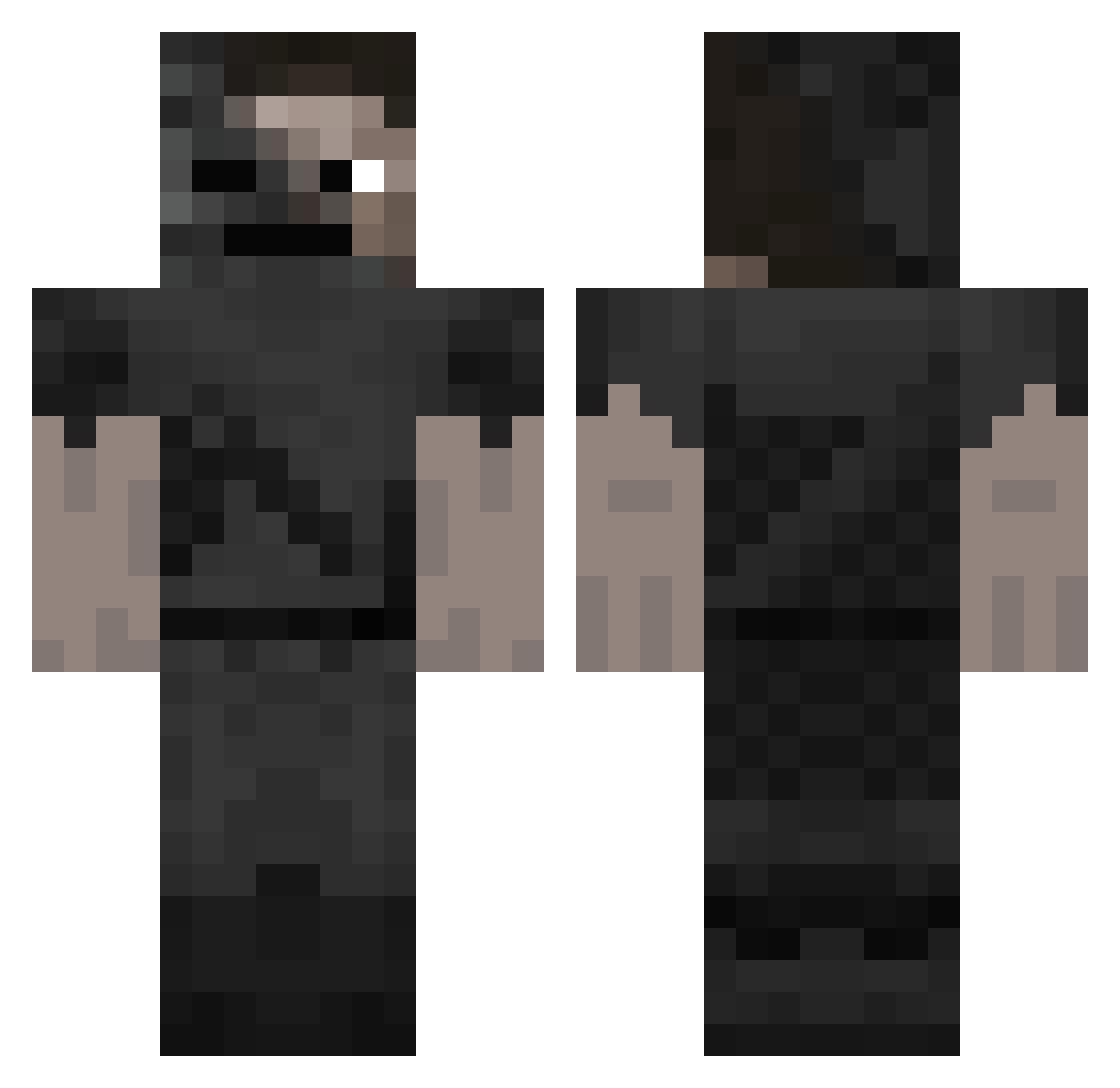 sethagu Minecraft skin, front and back view