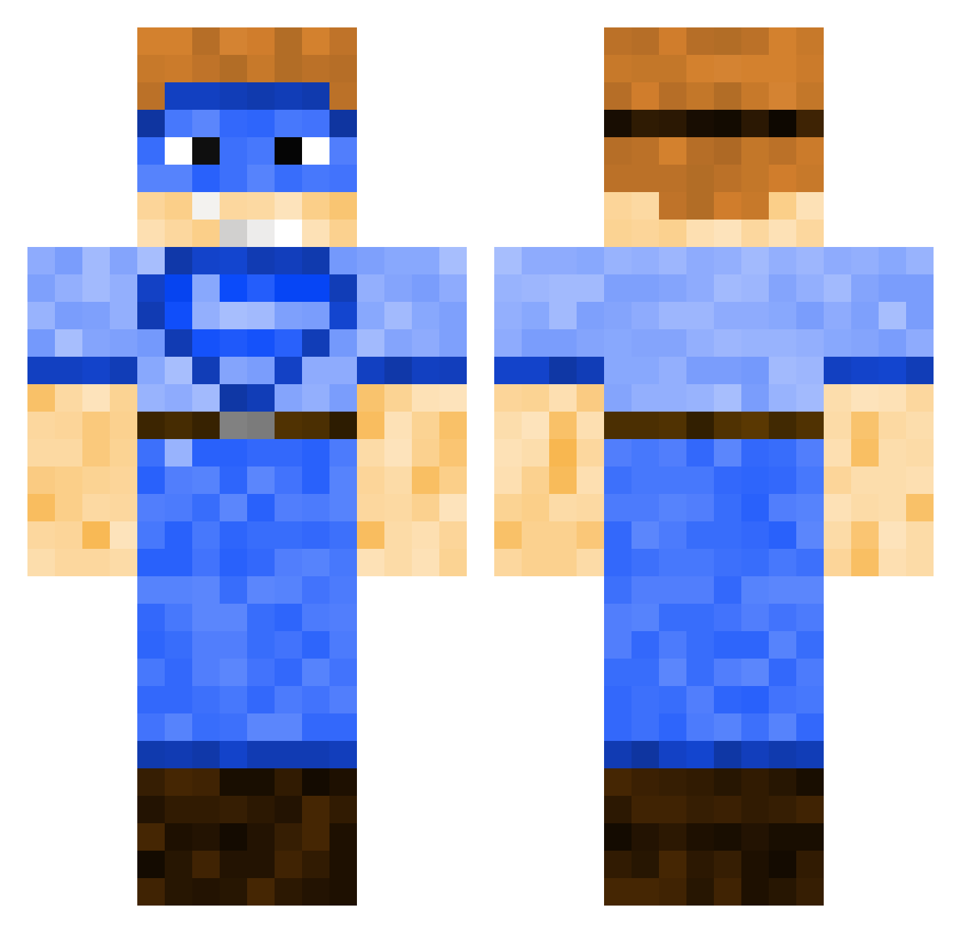 LazySqoerreL Minecraft skin, front and back view