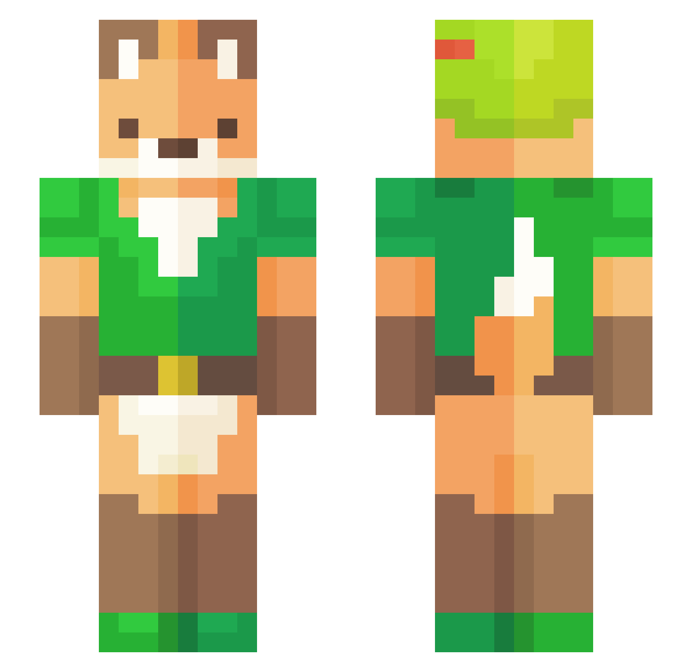 Odivallus Minecraft skin, front and back view