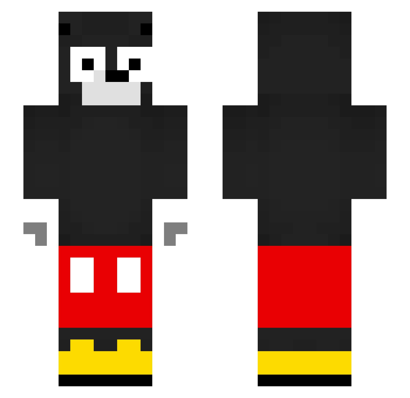 vohe_CH Minecraft skin, front and back view