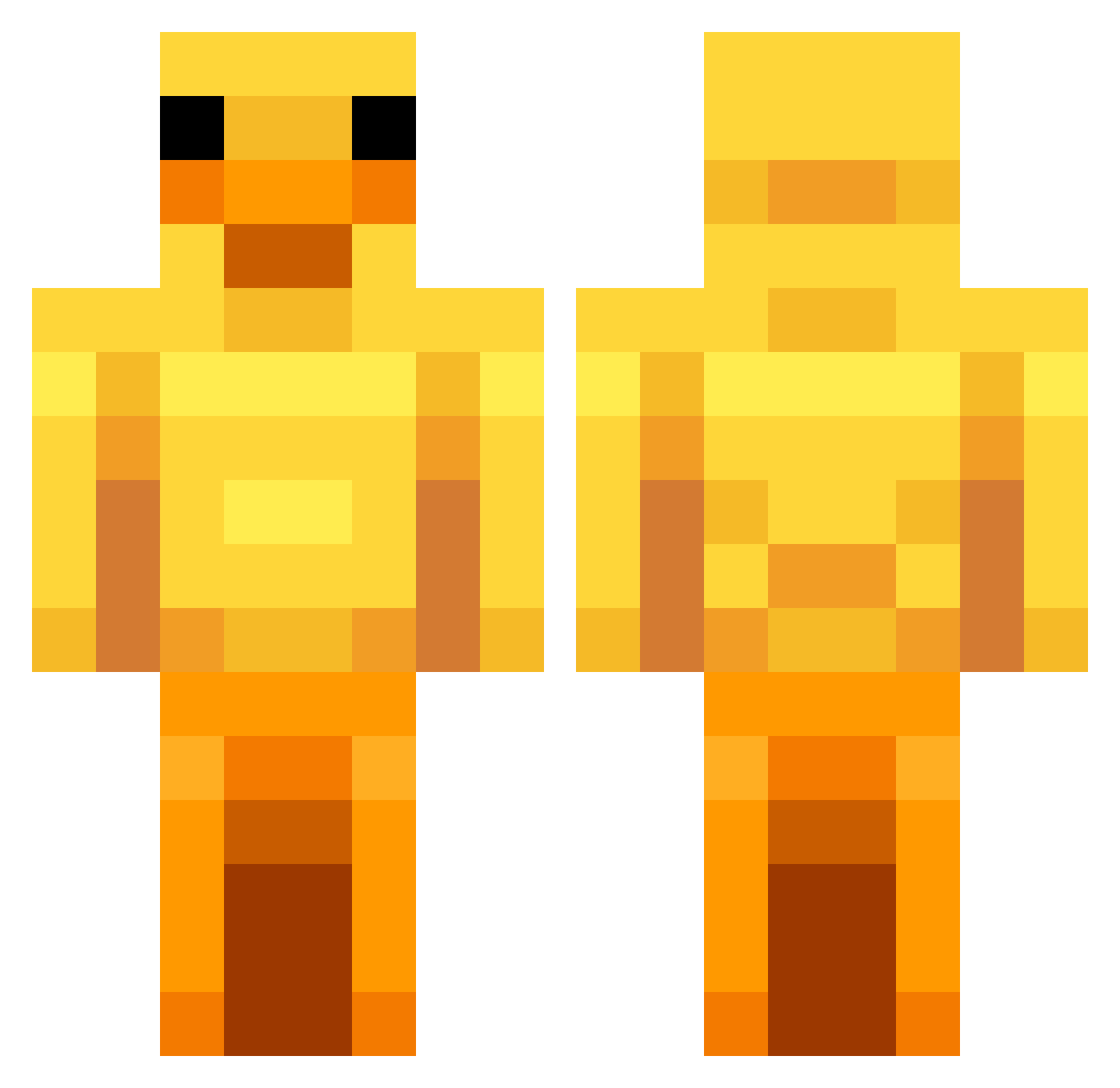Poleczka135 Minecraft skin, front and back view