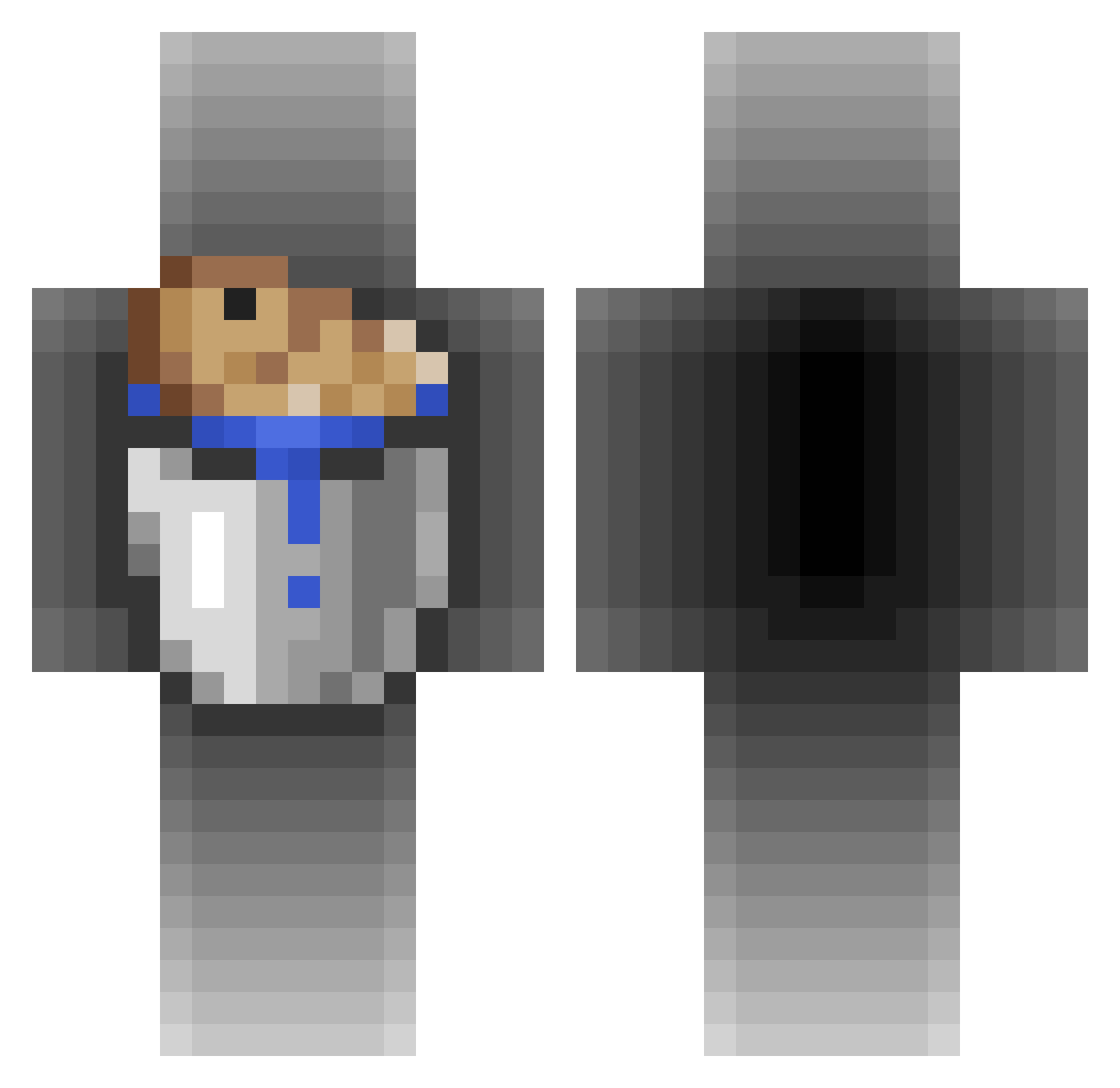 FralBaloo Minecraft skin, front and back view