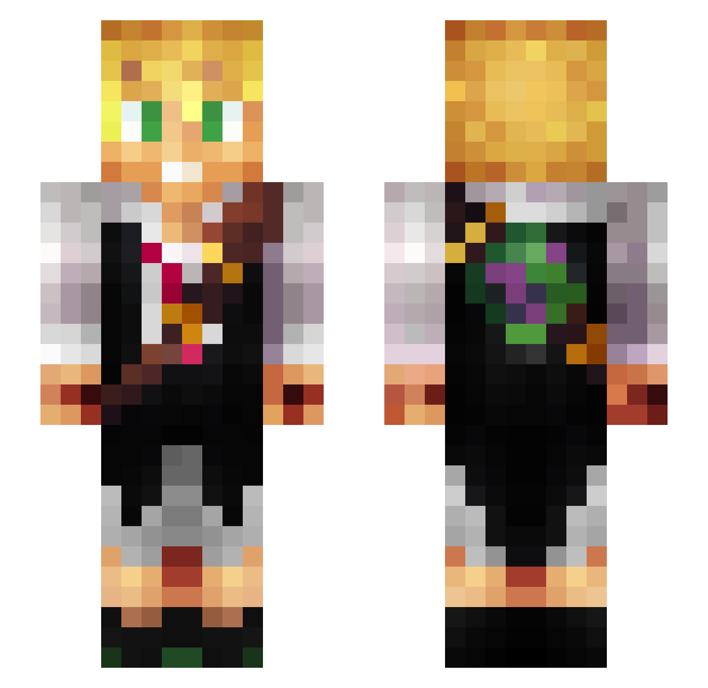 RedeemTK Minecraft skin, front and back view