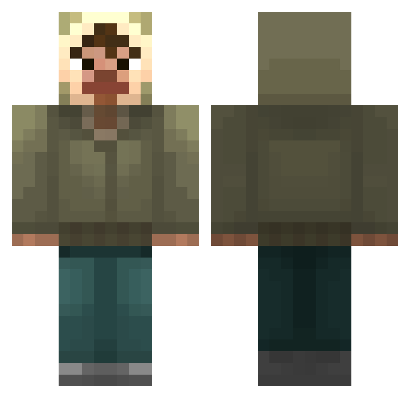 sortafunnyjohn Minecraft skin, front and back view