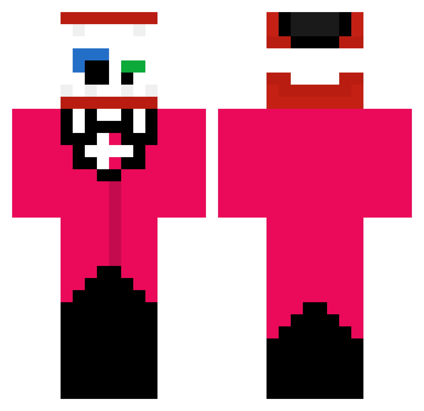 ZerinoxiA Minecraft skin, front and back view
