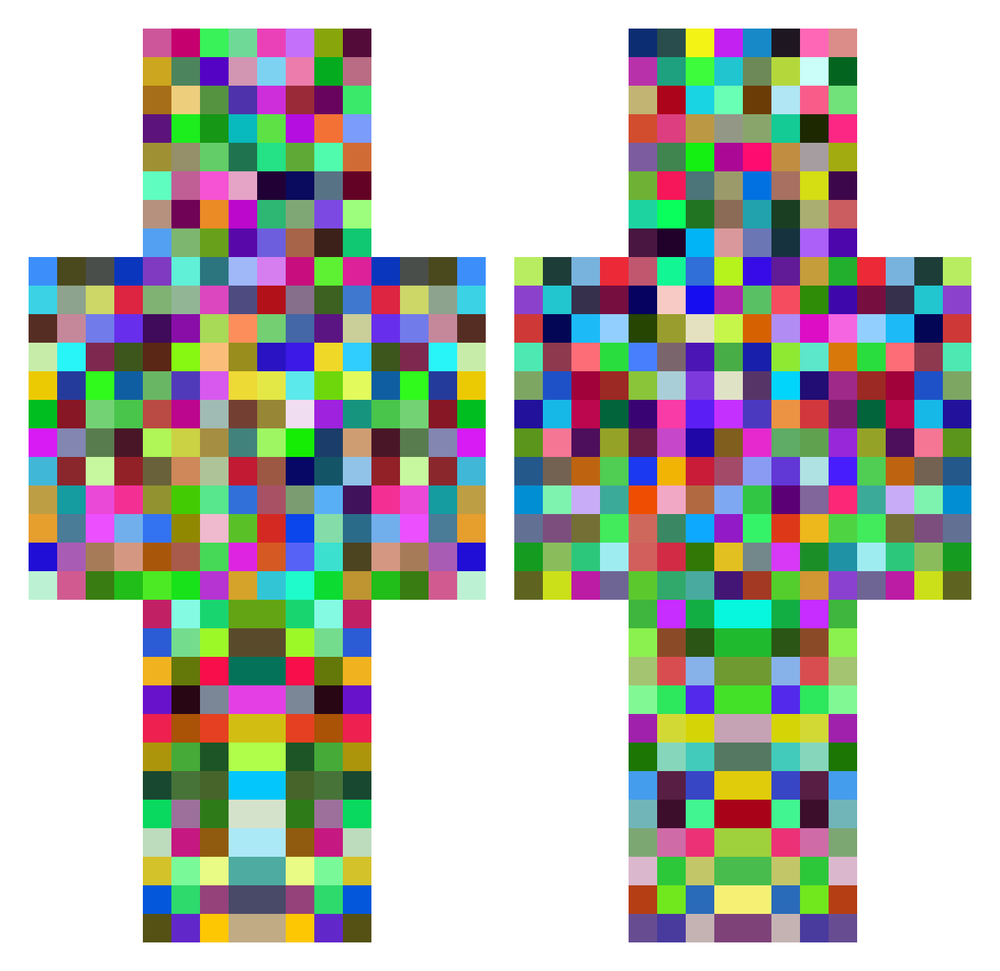 Though Minecraft skin, front and back view