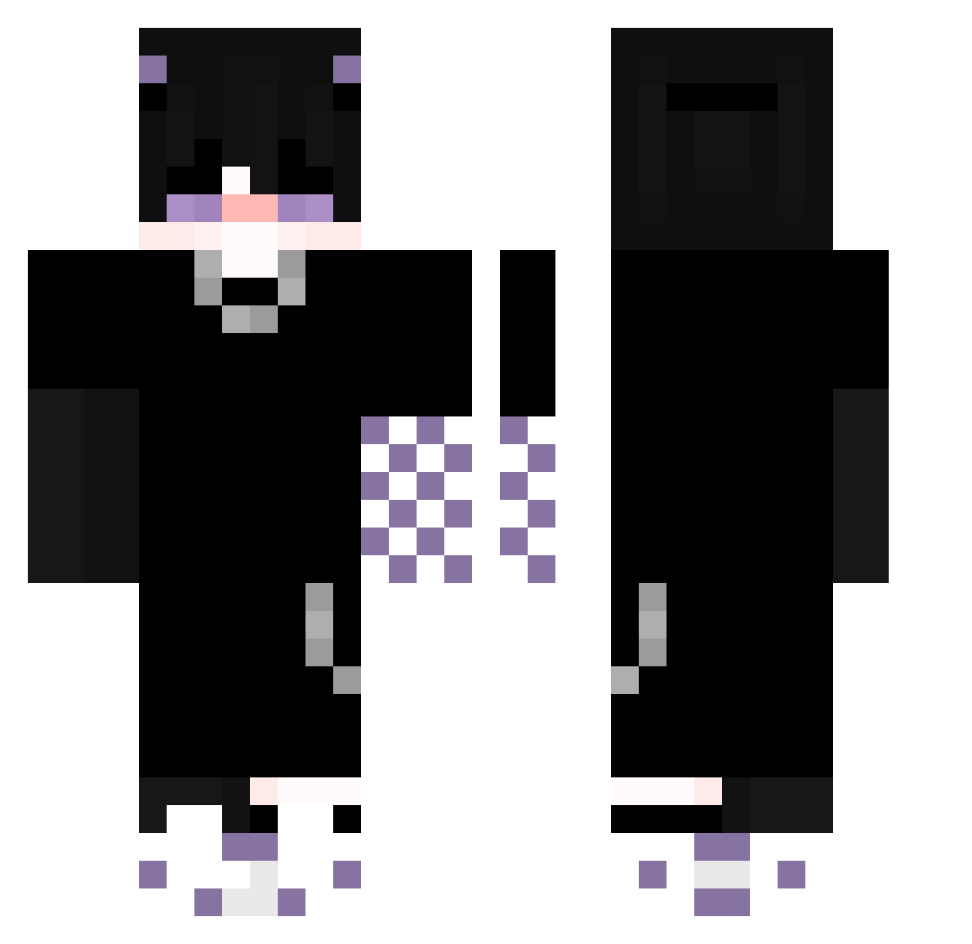 pantera789 Minecraft skin, front and back view
