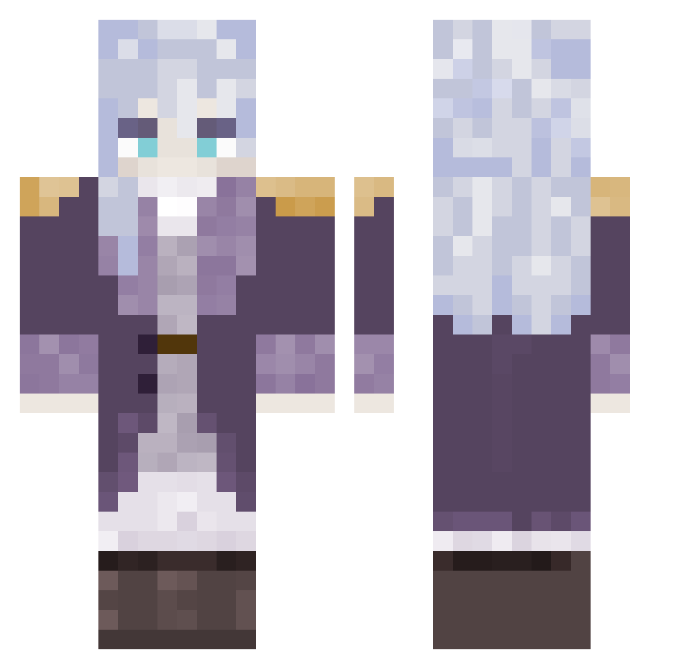 Kiritotheninja8 Minecraft skin, front and back view