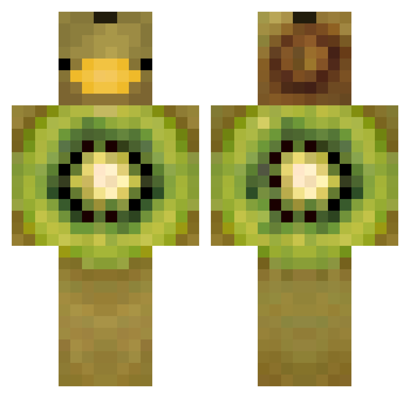 PG_01 Minecraft skin, front and back view