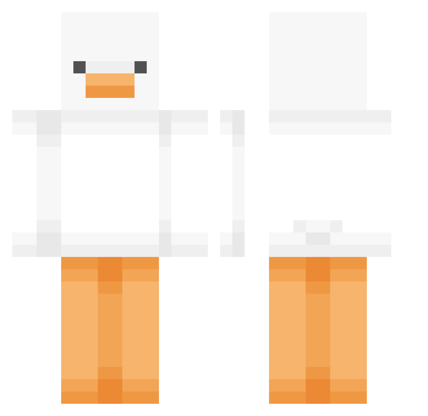 Goosetastic Minecraft skin, front and back view