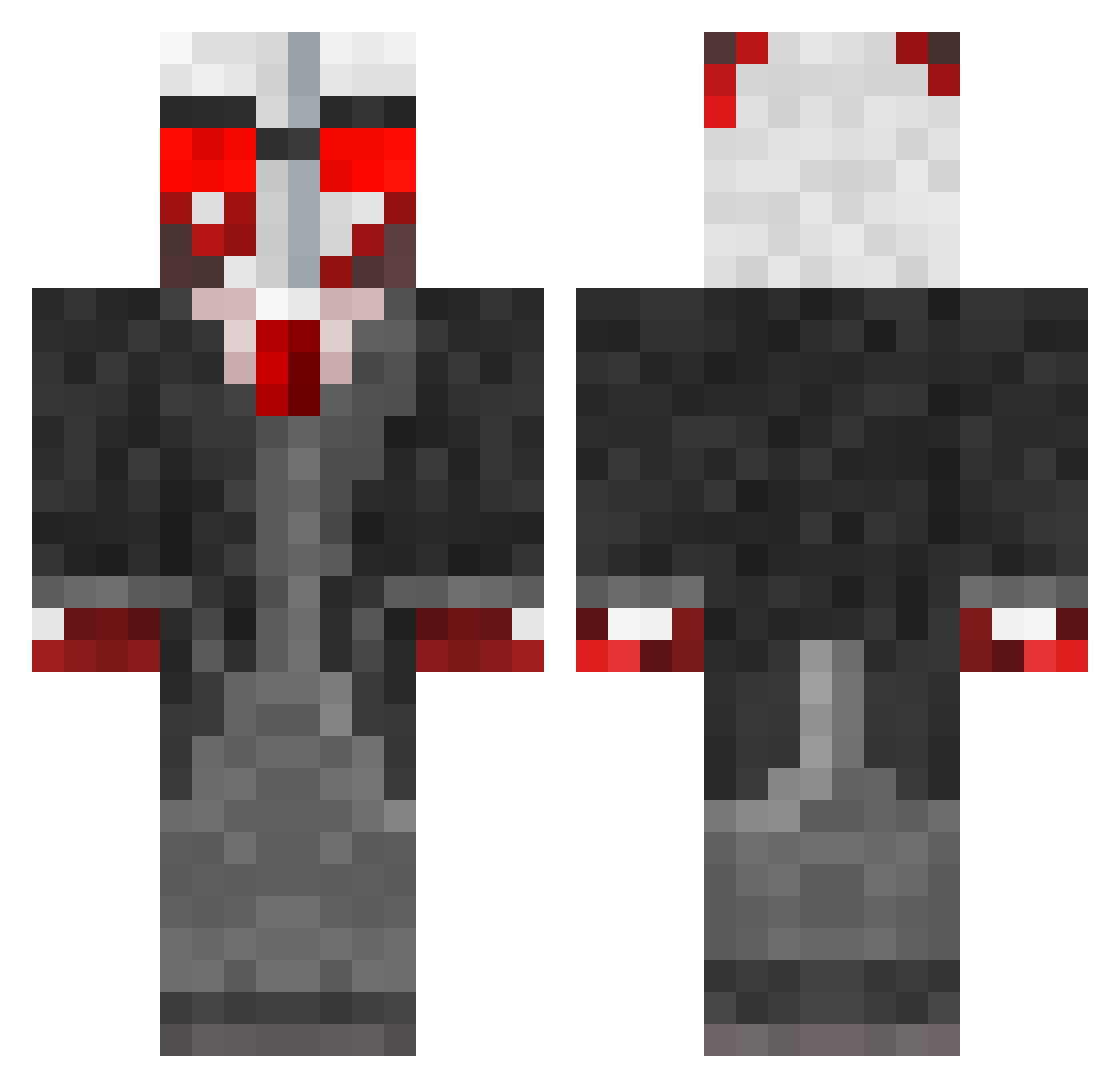 ZombieF1ghter Minecraft skin, front and back view