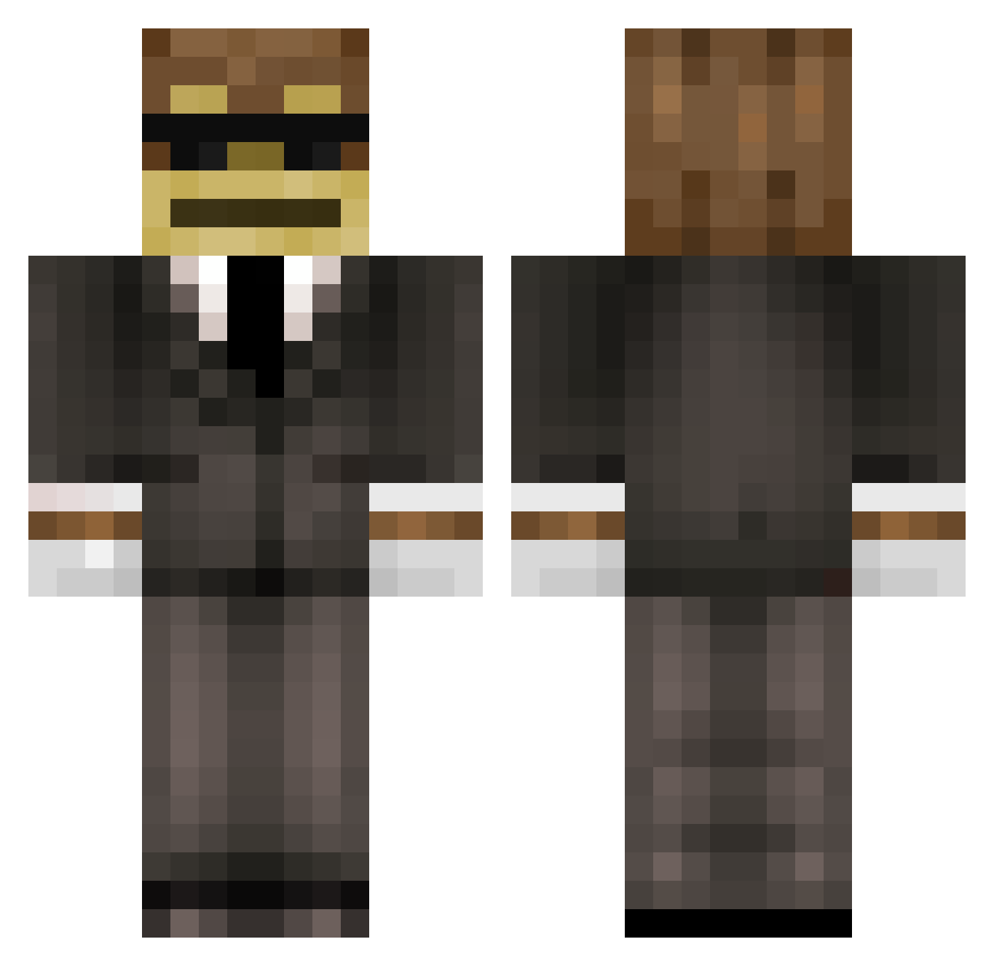 SpacyApe22 Minecraft skin, front and back view