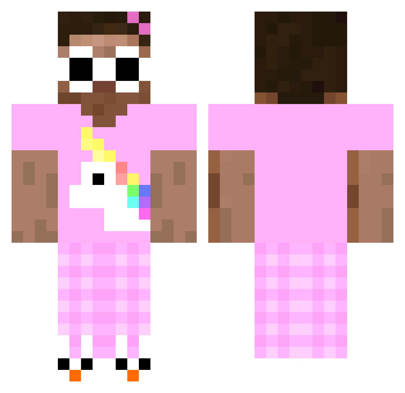 Pinollo Minecraft skin, front and back view