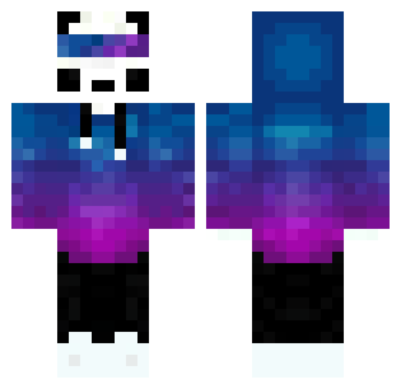 Sam_thecoolman Minecraft skin, front and back view