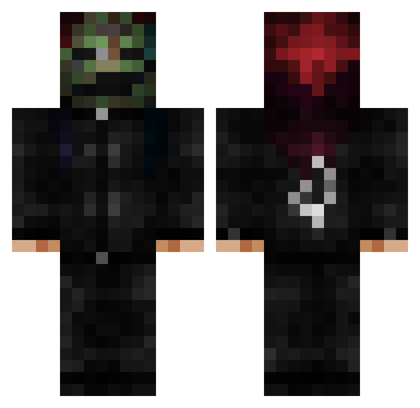 CropReaper Minecraft skin, front and back view