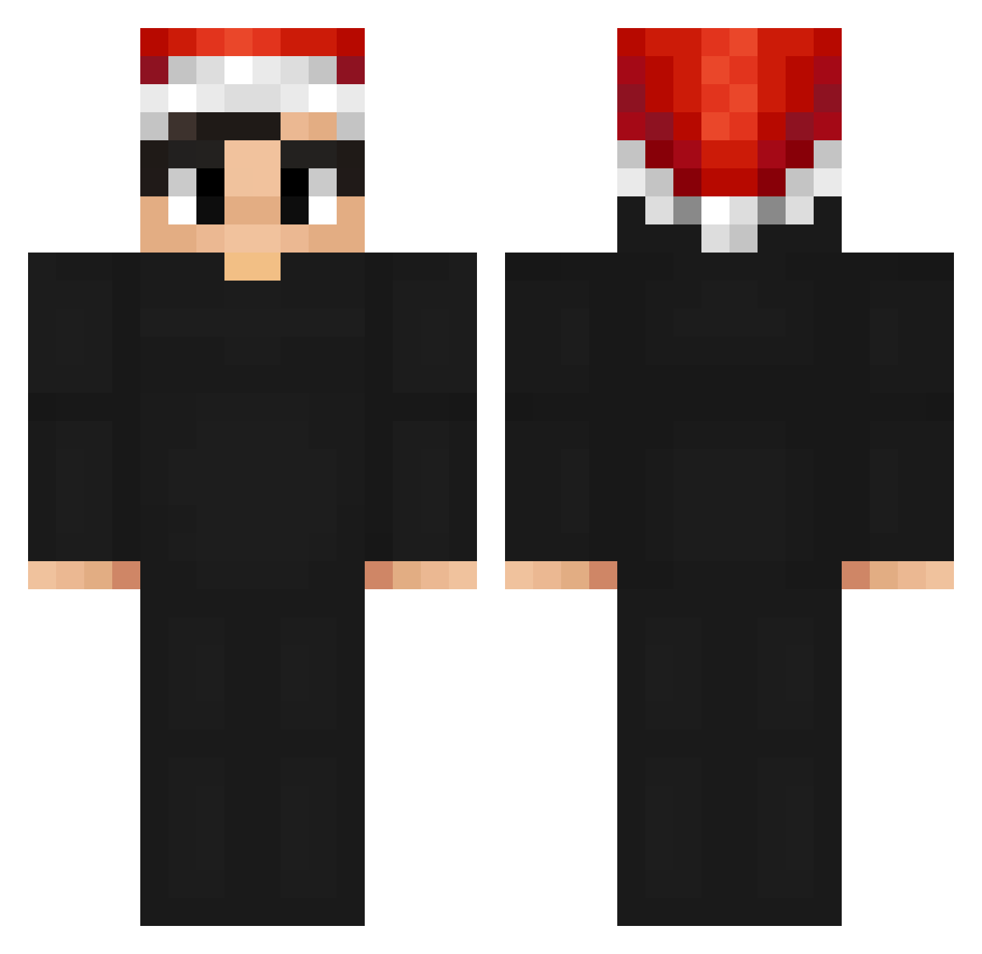 unassign Minecraft skin, front and back view