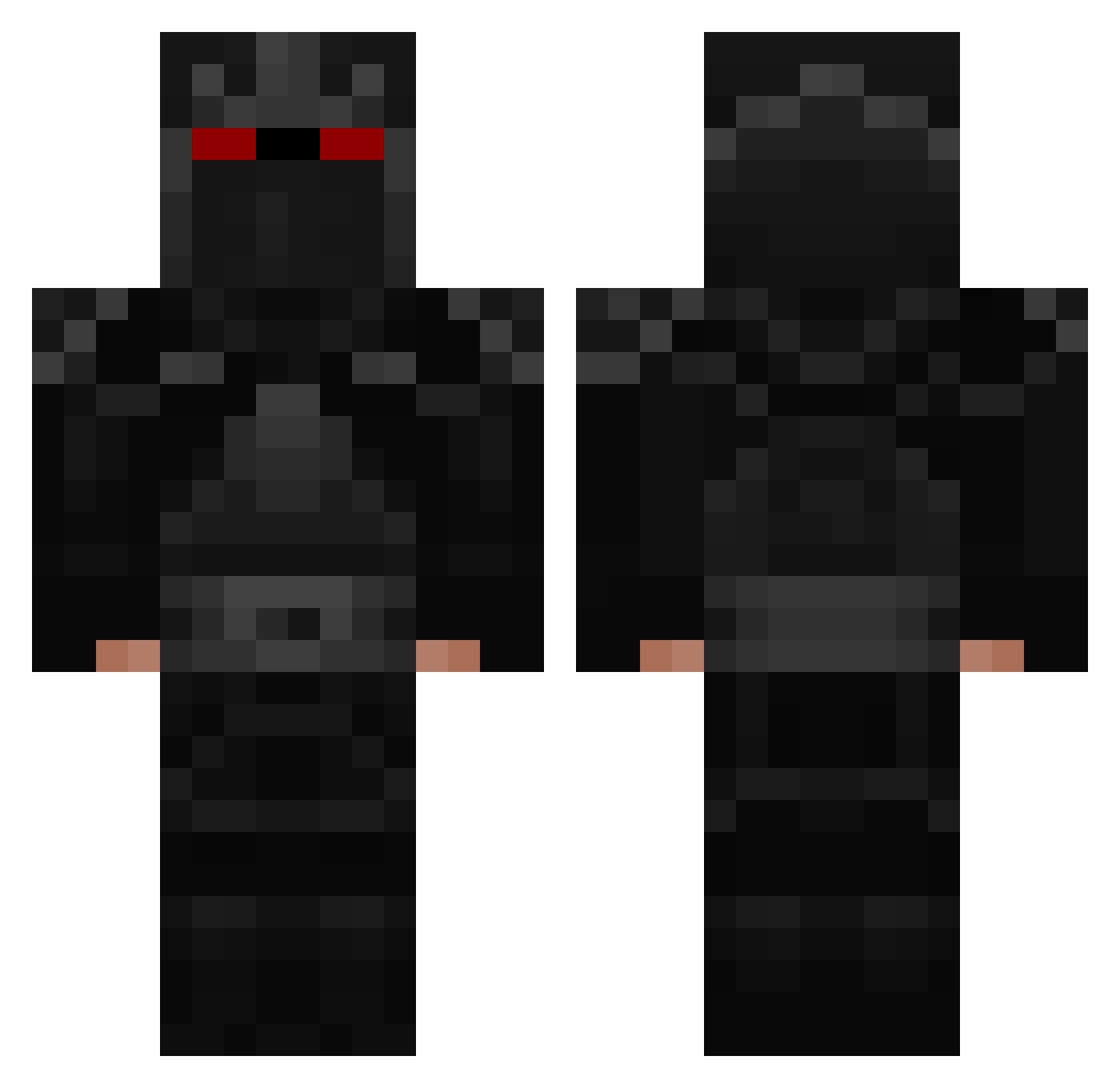 Headquarter Minecraft skin, front and back view