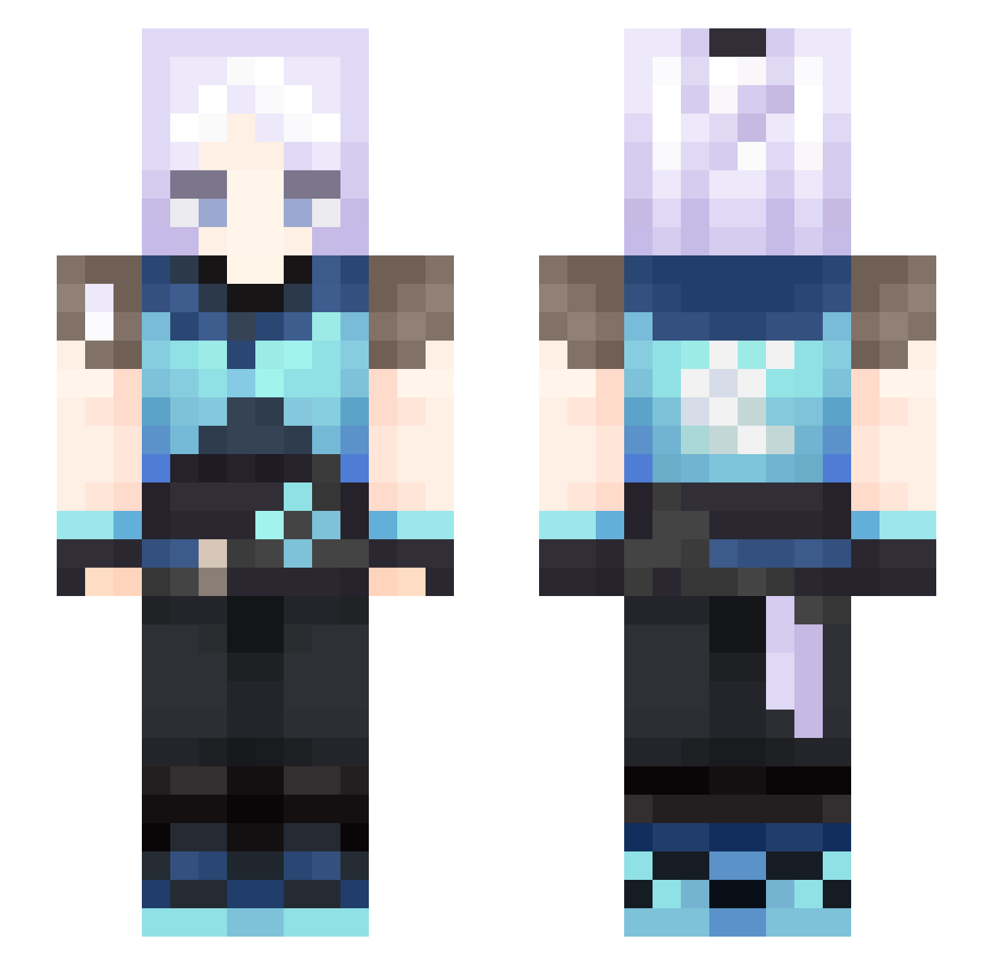 Leeshin338 Minecraft skin, front and back view