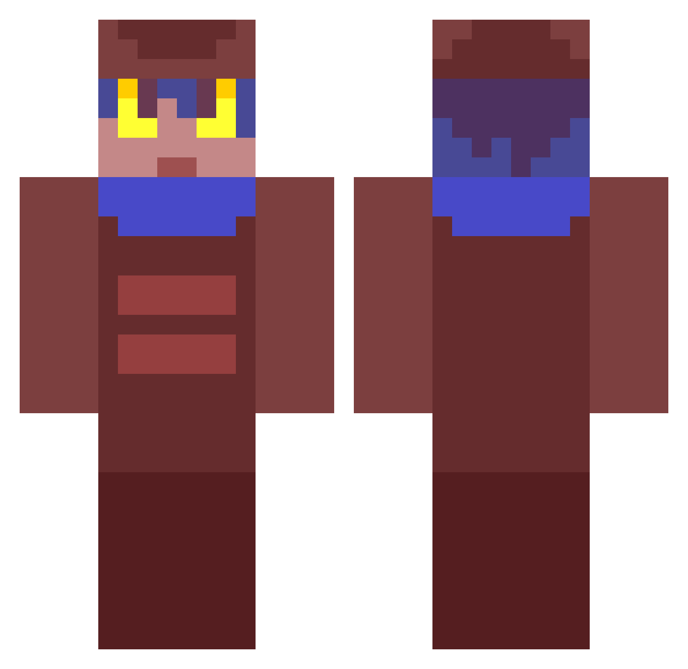 MaeCilantro Minecraft skin, front and back view