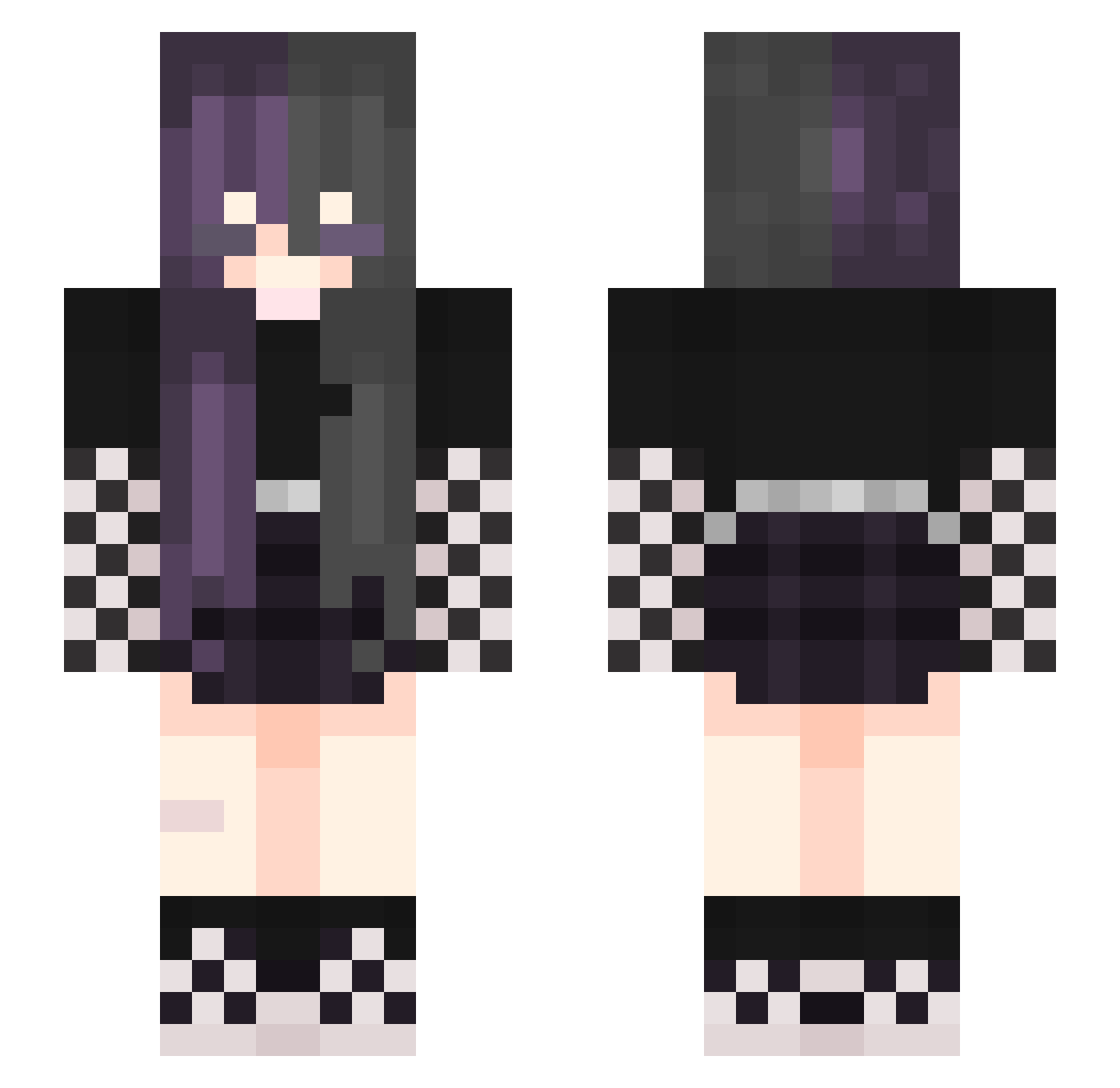 IwantAnEmoGirl Minecraft skin, front and back view