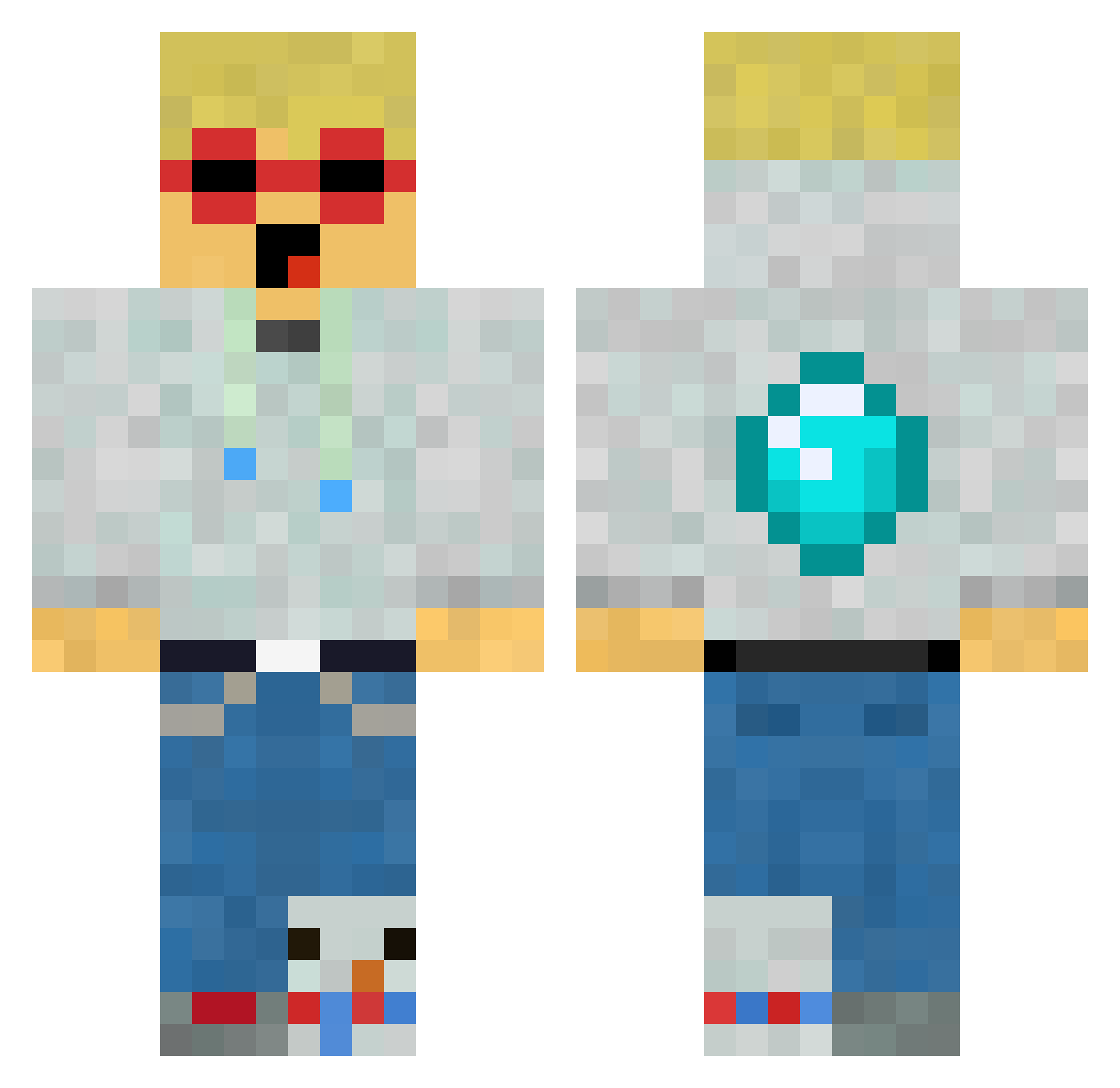 Apocalypses Minecraft skin, front and back view