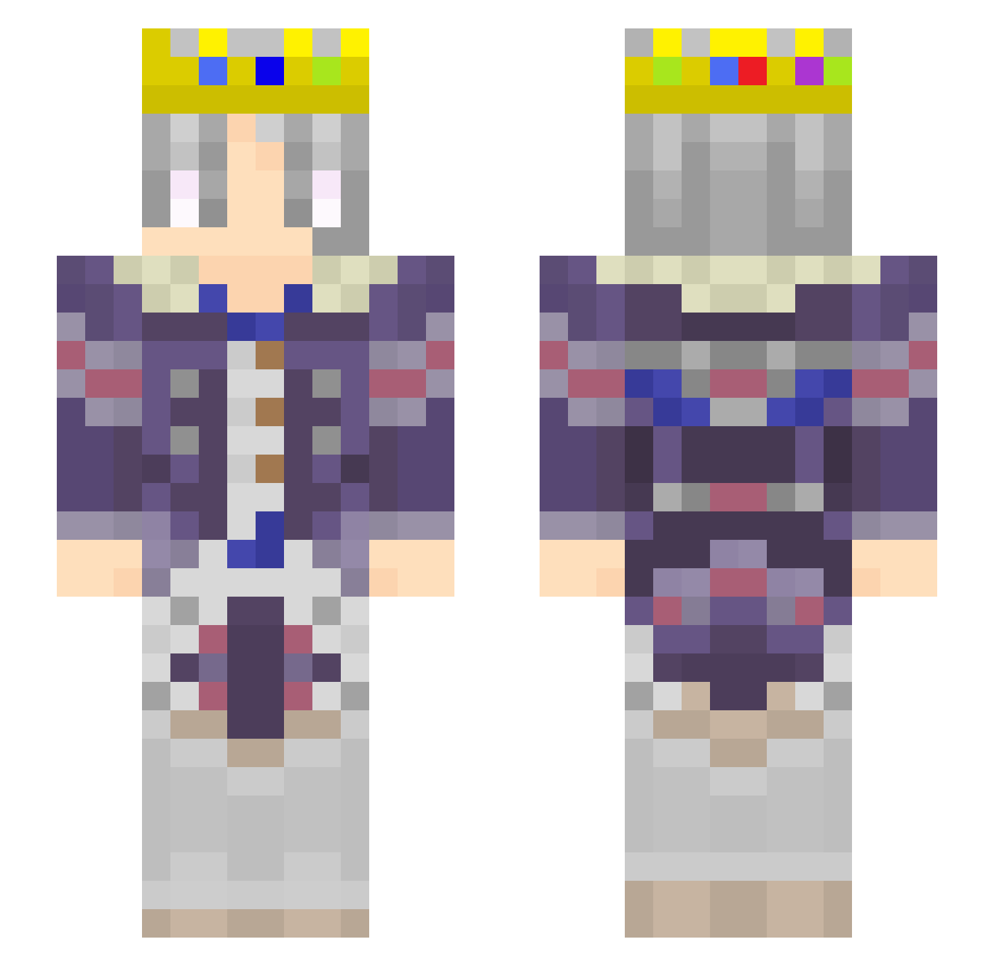 Pyra0 Minecraft skin, front and back view