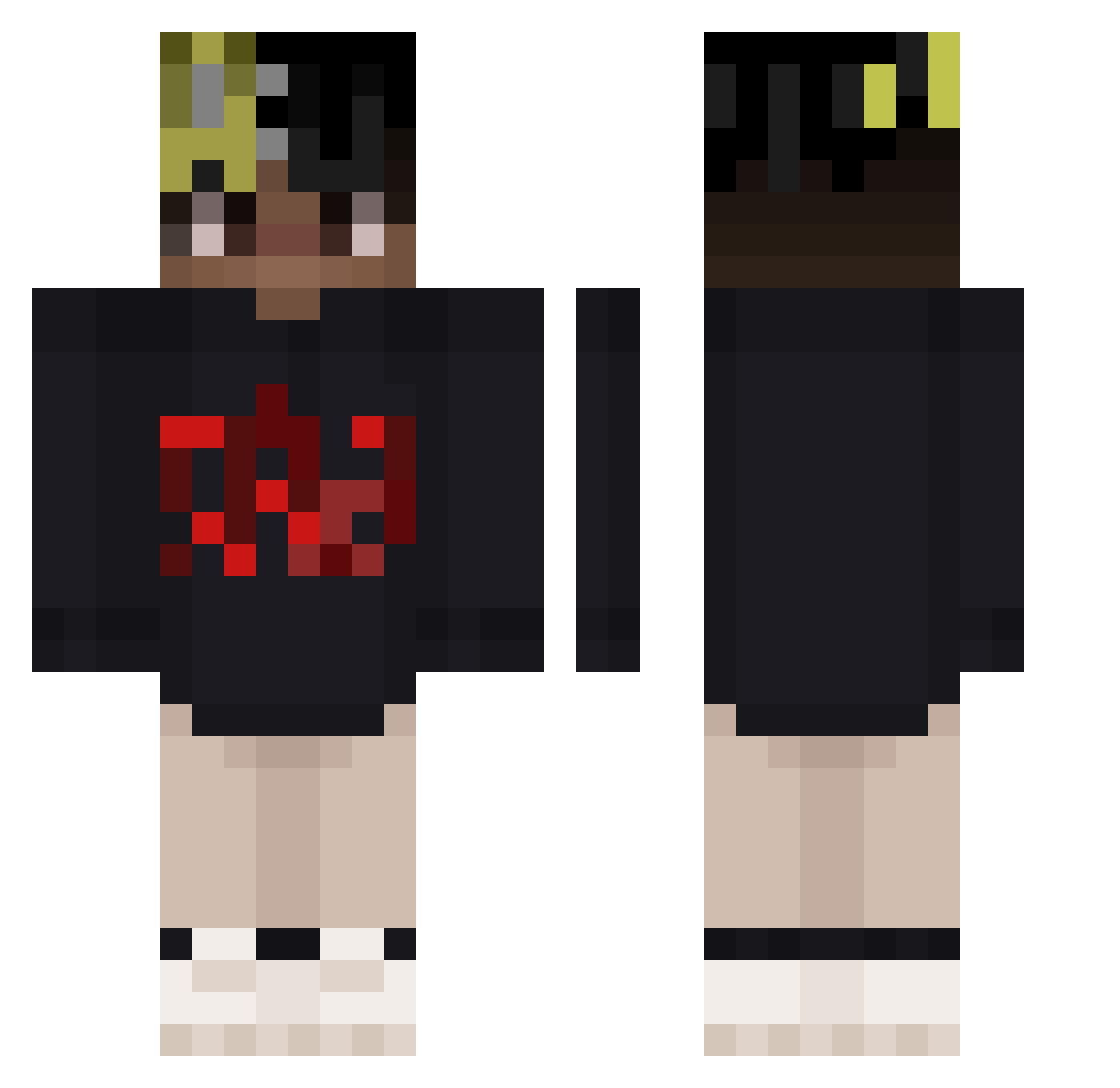 Arbuzik_profesor Minecraft skin, front and back view