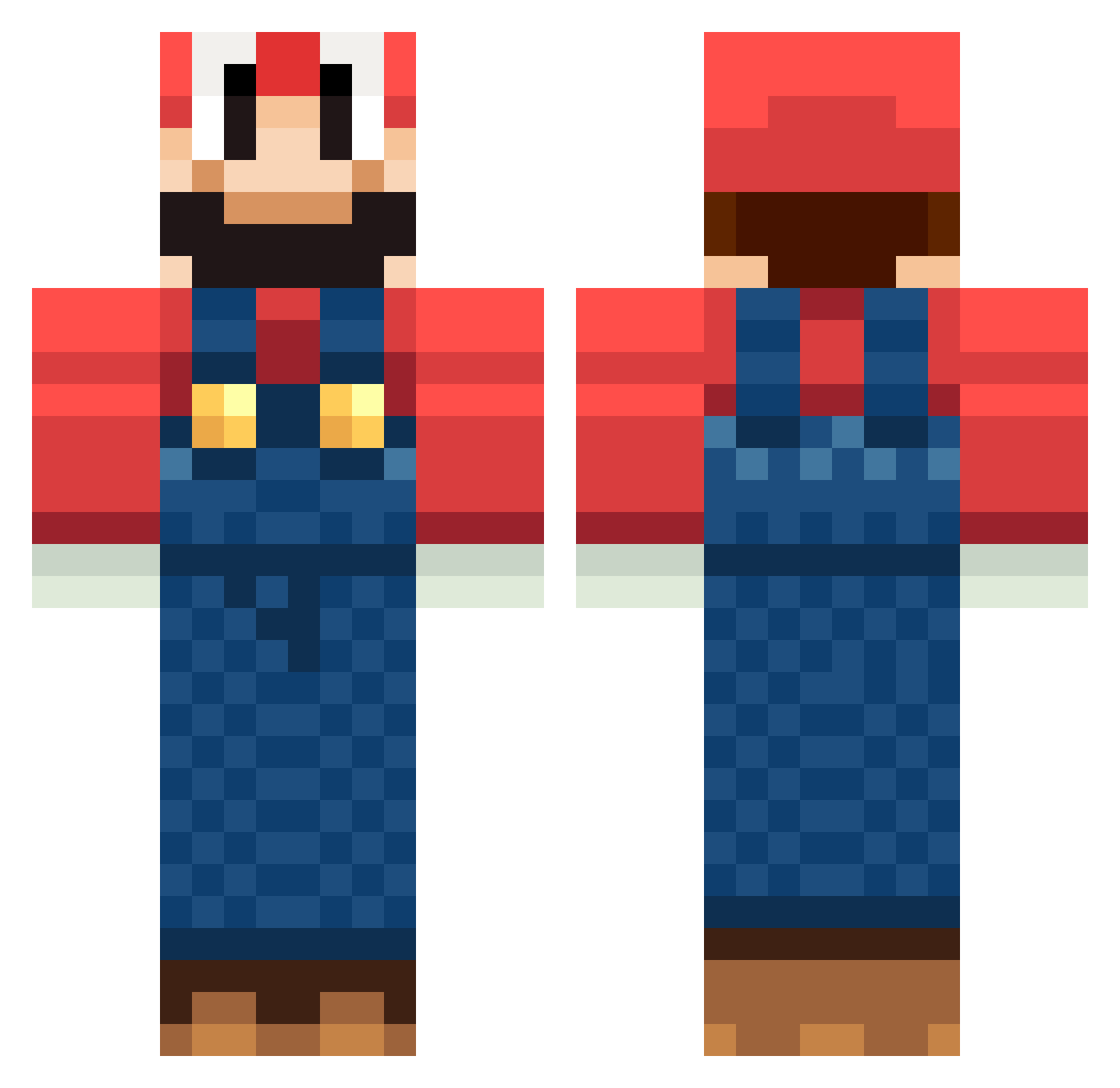 SafinBoy Minecraft skin, front and back view