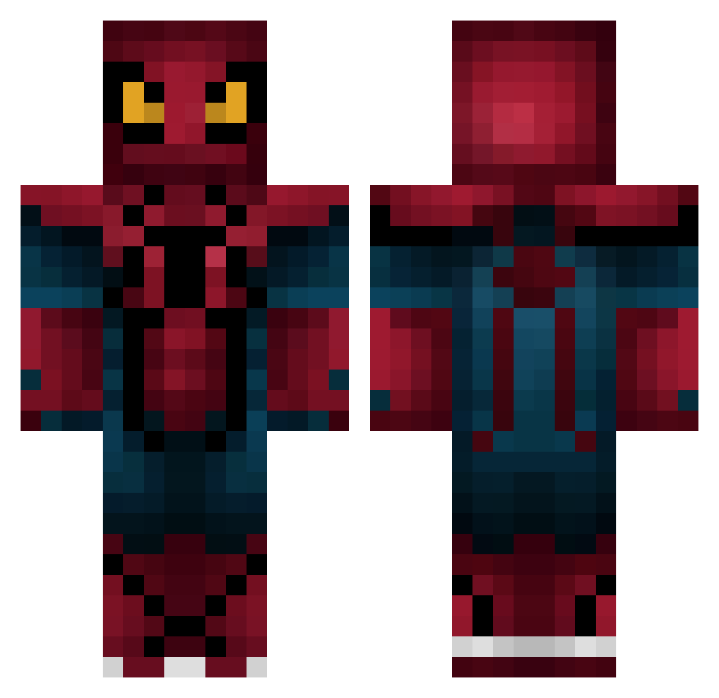 Chery Minecraft skin, front and back view