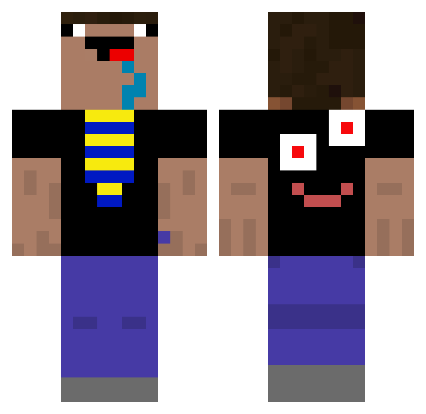 Bohnen_Sohn Minecraft skin, front and back view