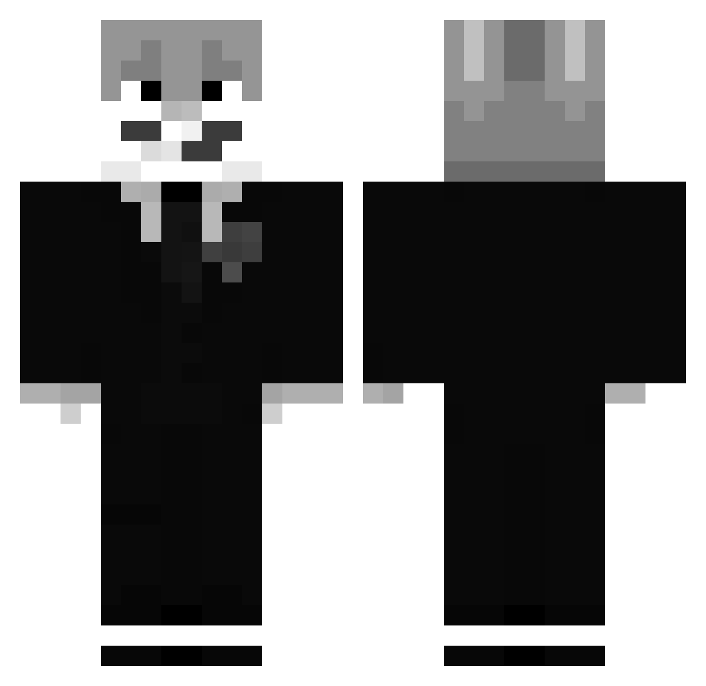 Arteck2019 Minecraft skin, front and back view