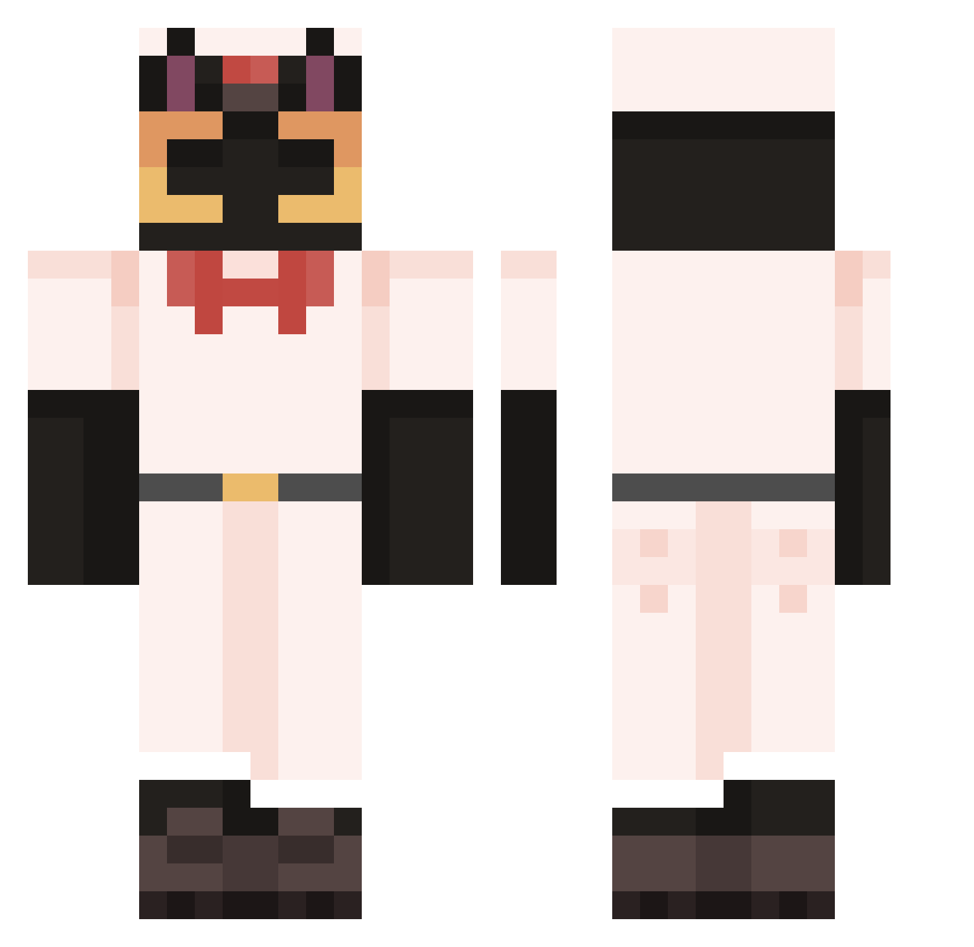Temin Minecraft skin, front and back view