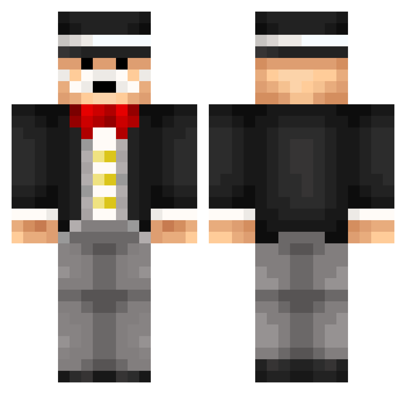 iJohnnyTTV Minecraft skin, front and back view