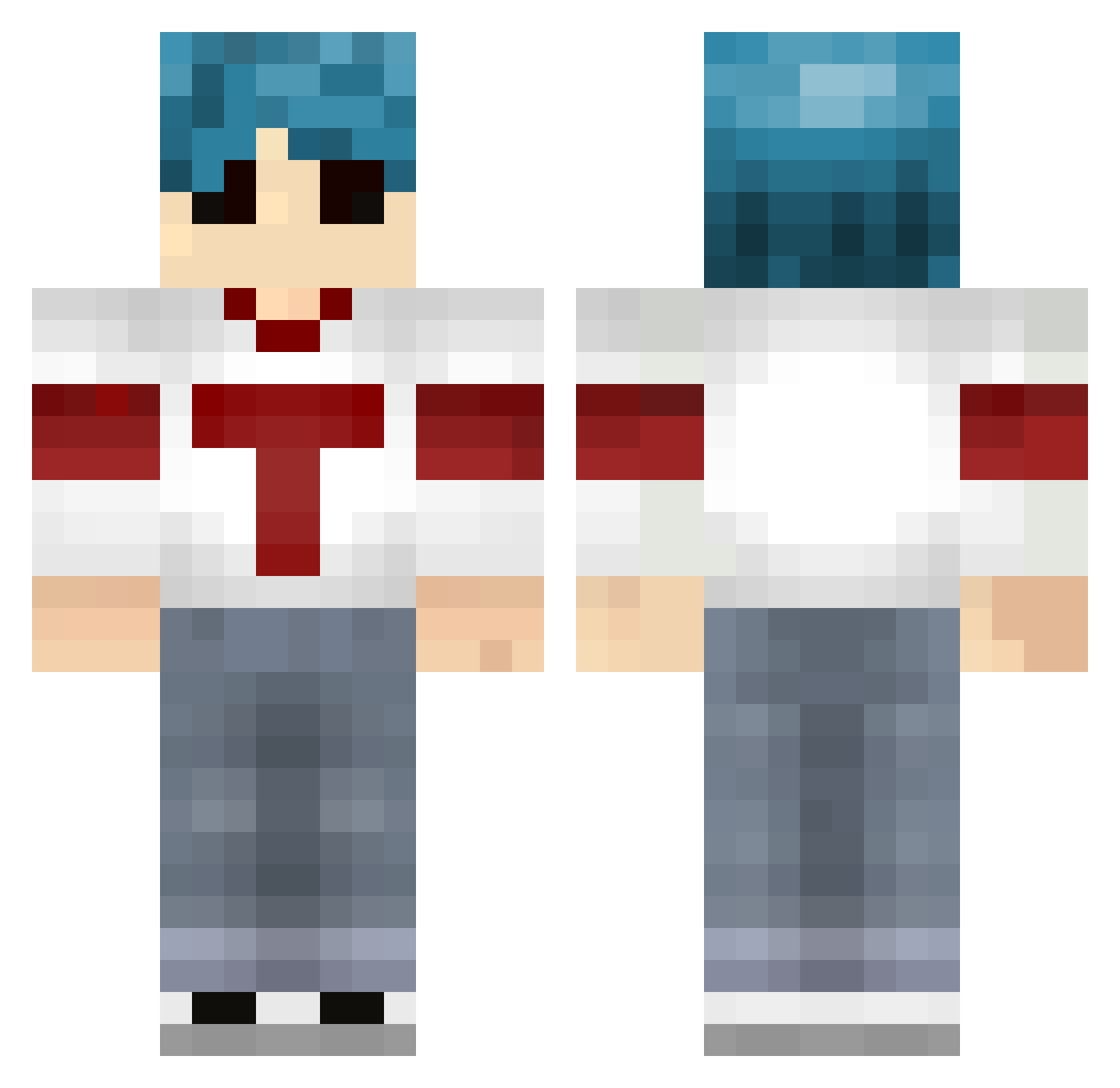 overtaker87747 Minecraft skin, front and back view