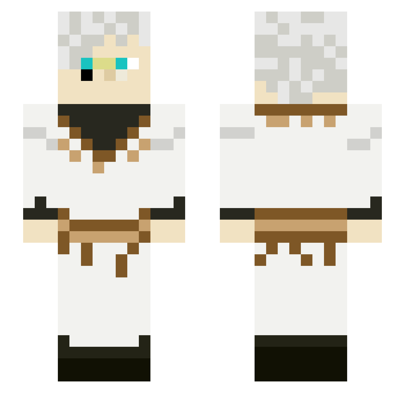 breathingman Minecraft skin, front and back view