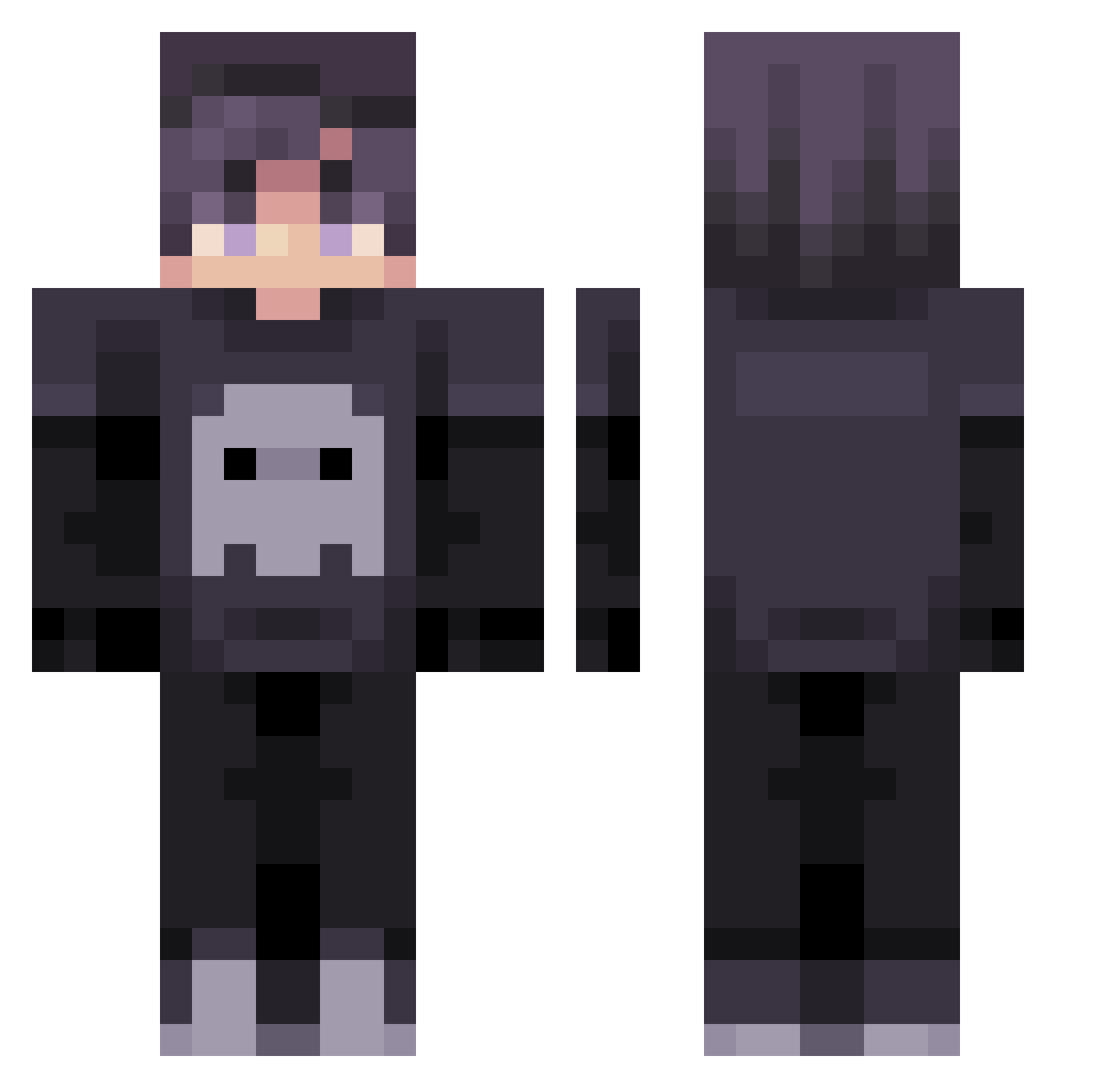 ReneIsKuhl Minecraft skin, front and back view